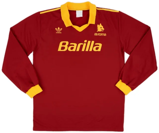 adidas 1991-92 Roma Home L/S Shirt - 9/10 - (XL)