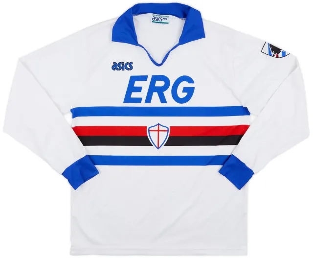 Asics 1991-92 Sampdoria Away L/S Shirt - 9/10 - (L)