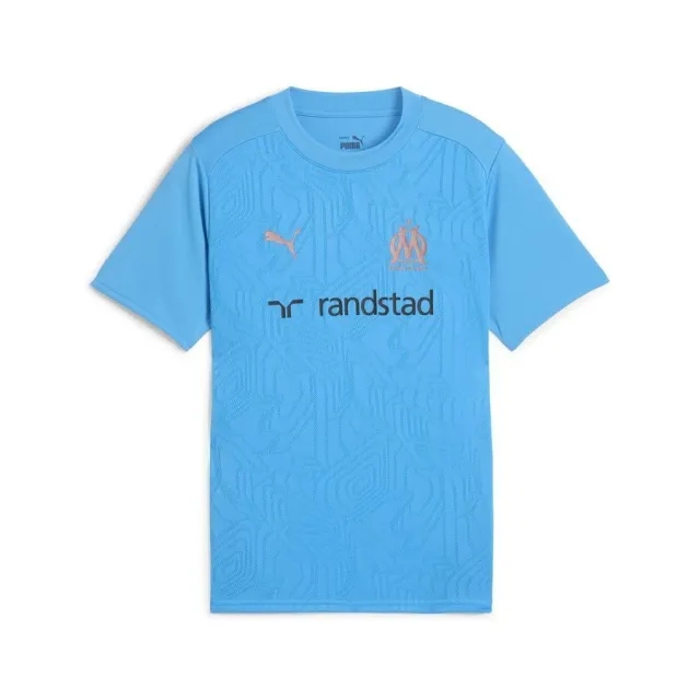 Puma Marseille Training T-Shirt - Bleu Azur/Copper Kids - ['Blue']