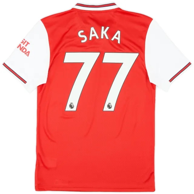 adidas 2019-20 Arsenal Home Shirt Saka #77 (S)