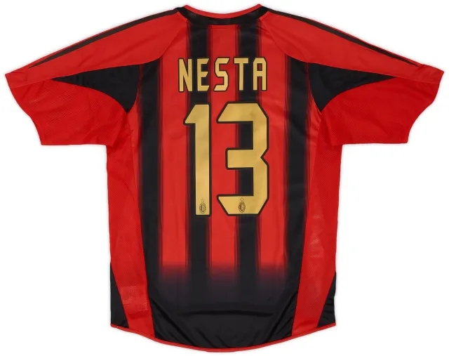 adidas 2004-05 AC Milan Home Shirt Nesta #13 (S)