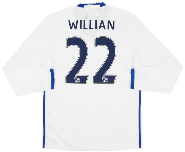 adidas 2016-17 Chelsea Player Issue Third L/S Shirt Willian #22 (XL)