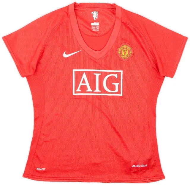 Nike 2007-09 Manchester United Home Shirt - 8/10 - (L.Boys)