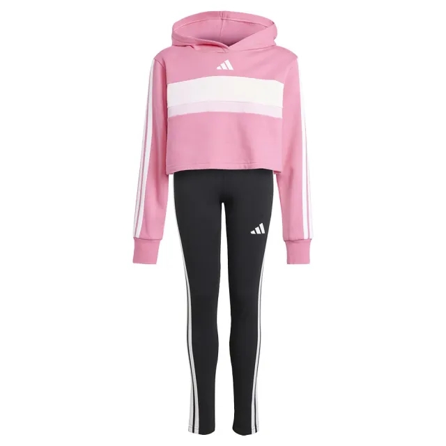 Manchester United x adidas Kids Essentials Tiberio 3-Stripes Fleece Leggings Set Pink