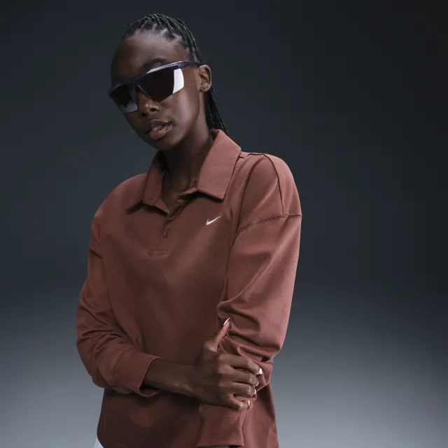 Nike Sportswear Womens Essential Oversized Long Sleeve Polo Shirt