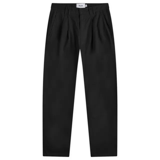 Wax London Men's Raleigh Pleat Twill Trousers Black