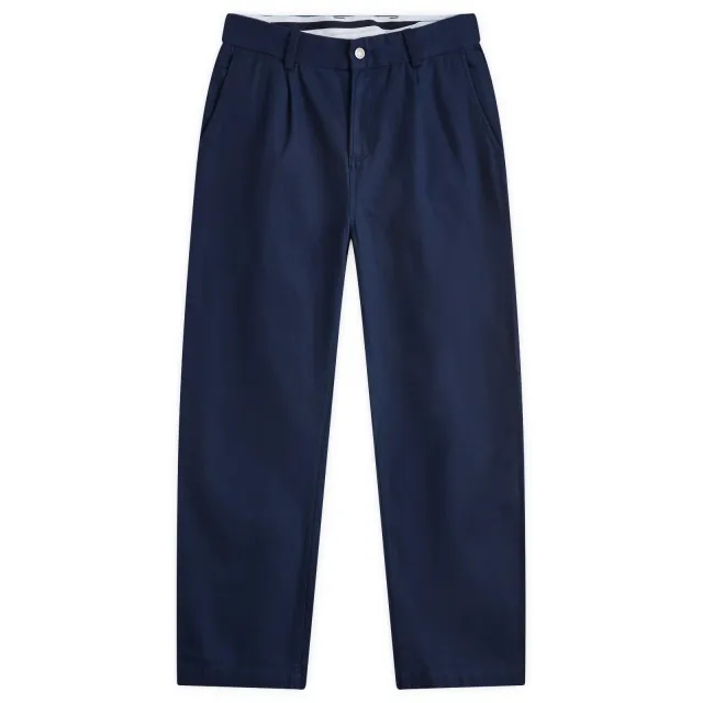 Corridor Men's Twill Pleated Trousers Navy