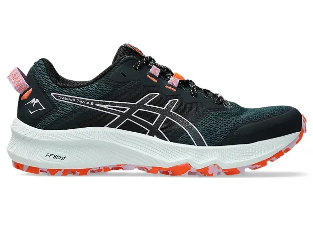 Asics Trabuco Terra 2 Running Trainers In Saxon Green And Light Ube