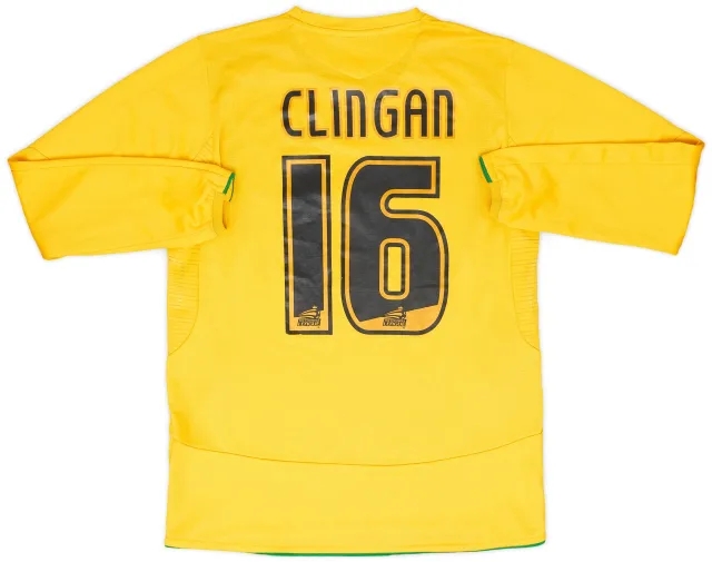 Umbro 2005-06 Nottingham Forest Away L/S Shirt Clingan #16 - 6/10 - (XL.Boys)
