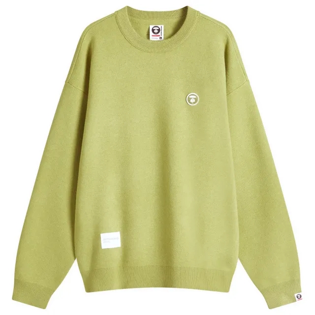 A Bathing Ape AAPE Now Camo Badge Knit Sweater Light Green
