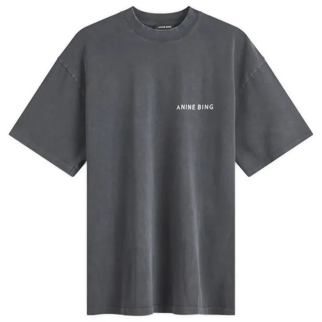 Anine Bing Women's Kent Snake T-Shirt Washed Black