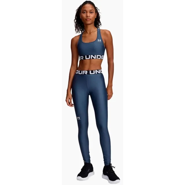 Under Armour Women's HeatGear Leggings - Downpour Grey/White - XS - Blue