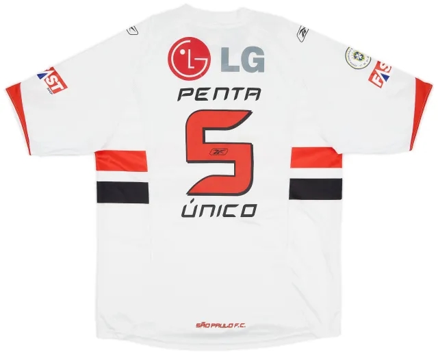 Reebok 2007-08 Sao Paulo Home Shirt Penta Unico #5 - 6/10 - (XL)