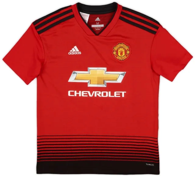 adidas 2018-19 Manchester United Home Shirt - 9/10 - (M.Boys)
