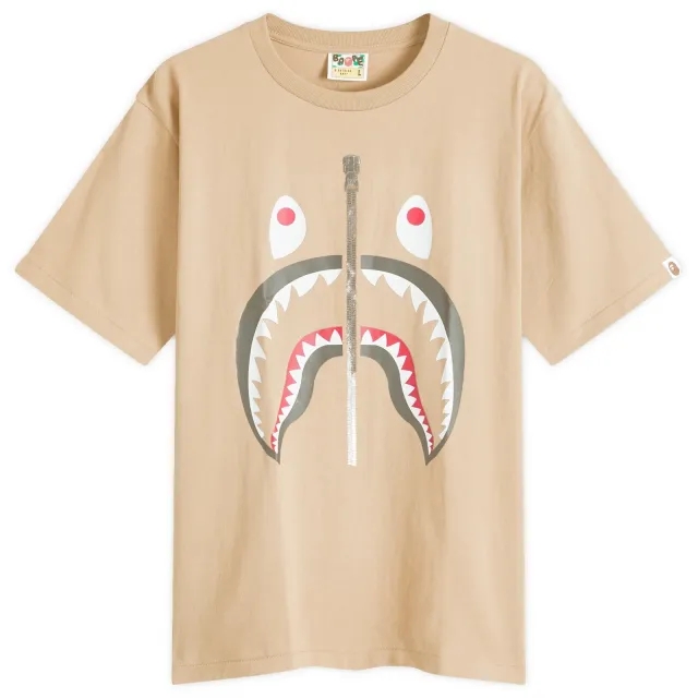 A Bathing Ape Men's Classic Shark T-Shirt Beige