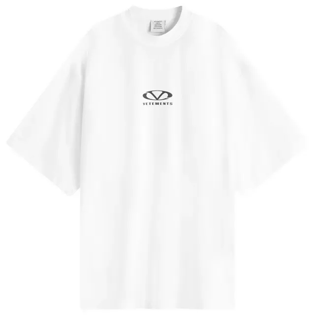VETEMENTS Men's Oval Logo Oversized T-Shirt White