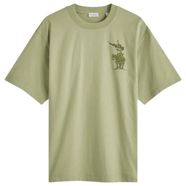 Burberry Men's Flagpole Knight Logo T-Shirt Artichoke