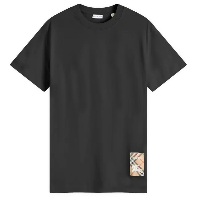 Burberry Men's Check Label T-Shirt Black