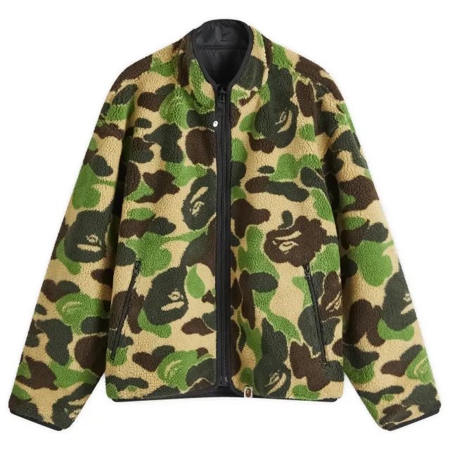A Bathing Ape Men's ABC Camo Boa Reversible Jacket Green