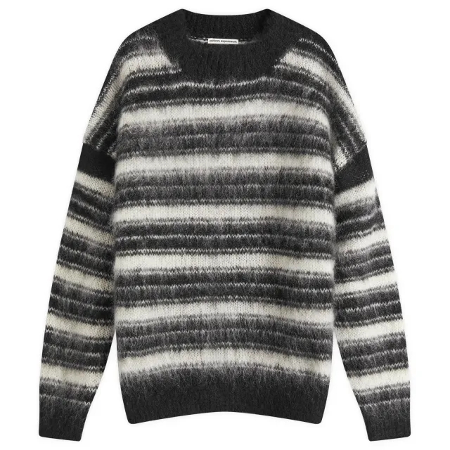 Uniform Experiment Men's Brushed Mohair Border Knit White