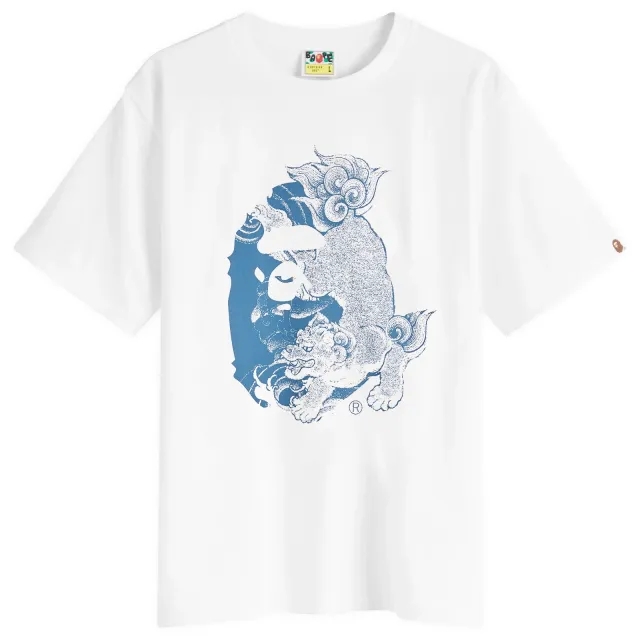 A Bathing Ape Men's Japanese Tattoo Big Ape Head T-Shirt White