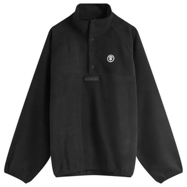A Bathing Ape AAPE Now Moc Neck Polar Fleece Black