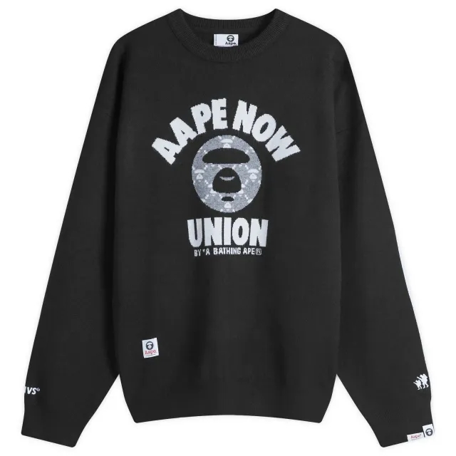 A Bathing Ape AAPE Union Monogram Knit Sweater Black