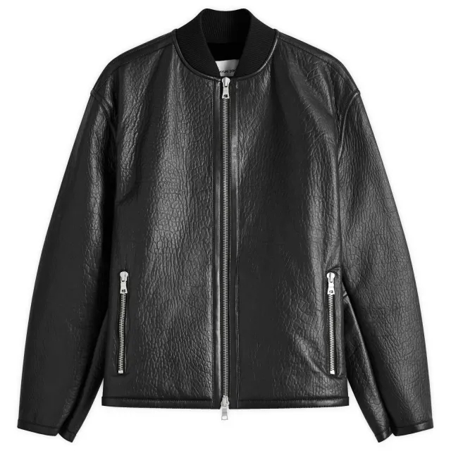 MKI Men's Shearling Bomber Jacket Black