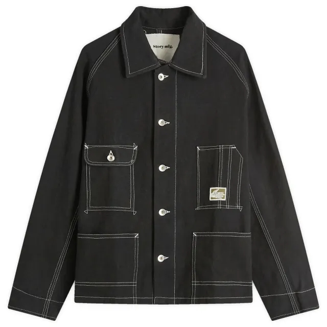 Story mfg. Men's Railroad Chore Jacket Black Wonky-Wear