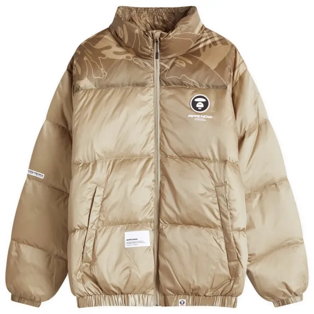 A Bathing Ape AAPE Now Camo Down Jacket Dark Beige