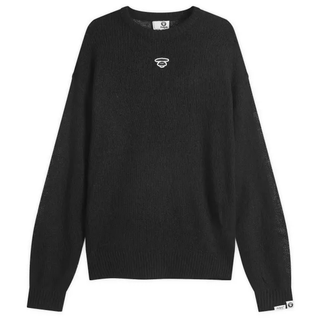 A Bathing Ape AAPE Logo Mohair Knit Sweater Black