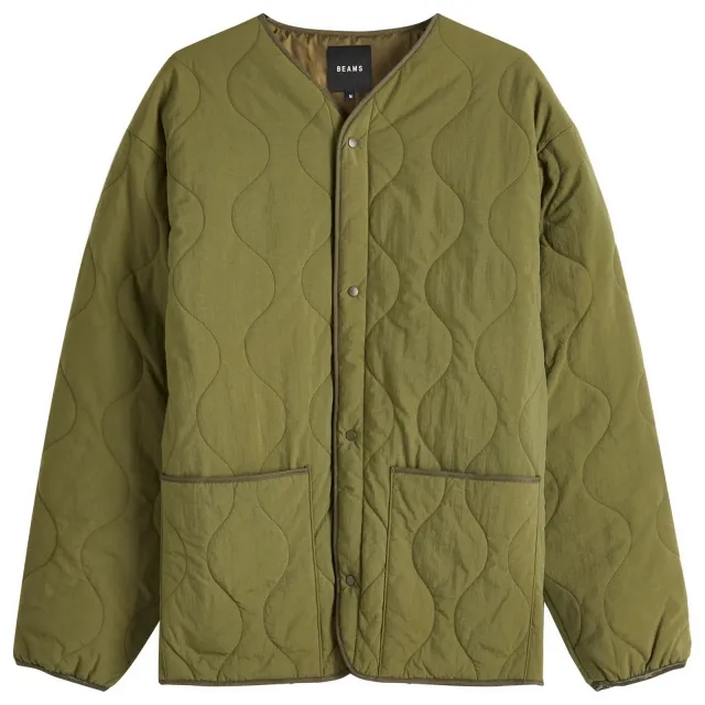 BEAMS Men's Mil Liner Down Jacket Olive