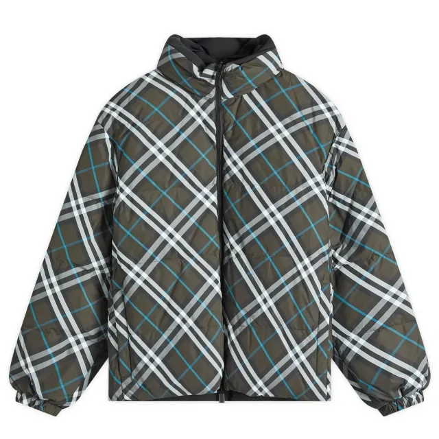 Burberry Men's Reversible Check Puffer Jacket Snug Ip Check