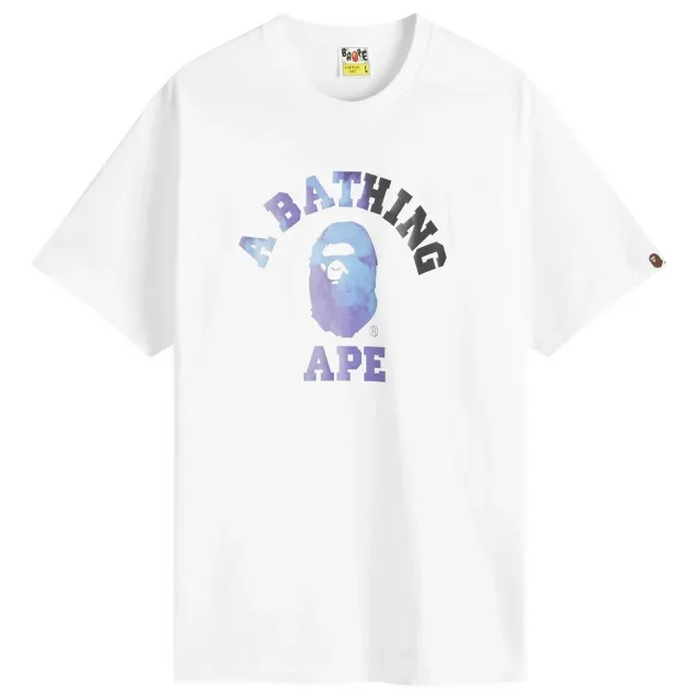 A Bathing Ape Men's Tie Dye College T-Shirt White/Black
