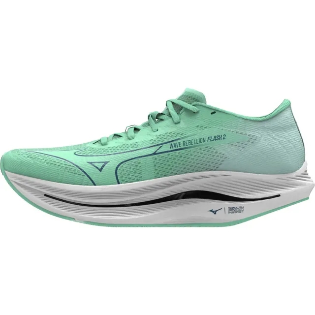 Mizuno Wave Rebellion Flash 2 Competition Running Shoe Men - Mint, Dark Blue