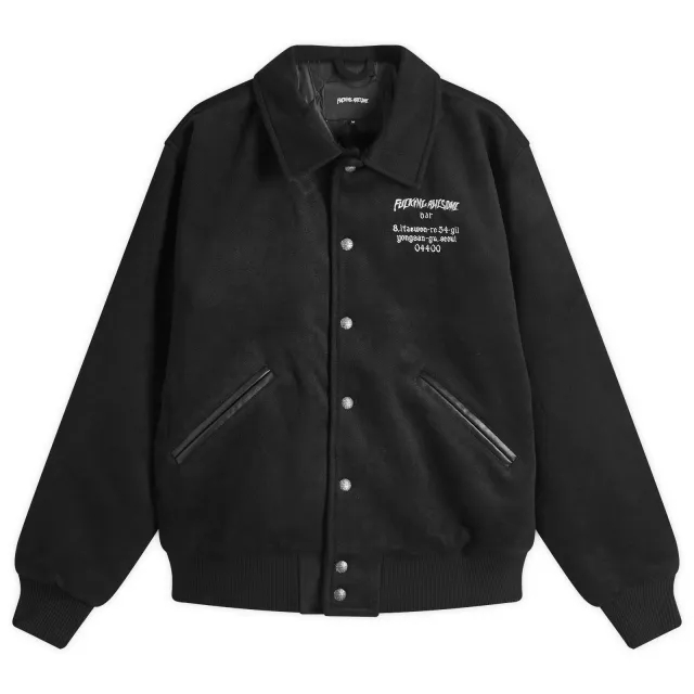 Fucking Awesome Men's Korea Bar Varsity Jacket Black