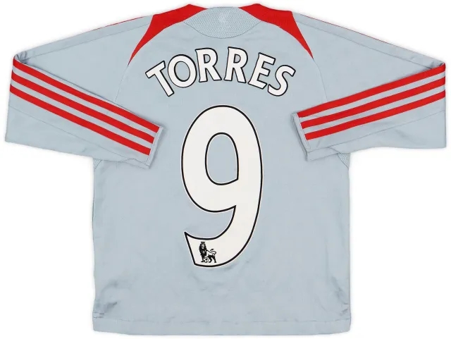 adidas 2008-09 Liverpool Away L/S Shirt Torres #9 - 7/10 - (S.Boys)