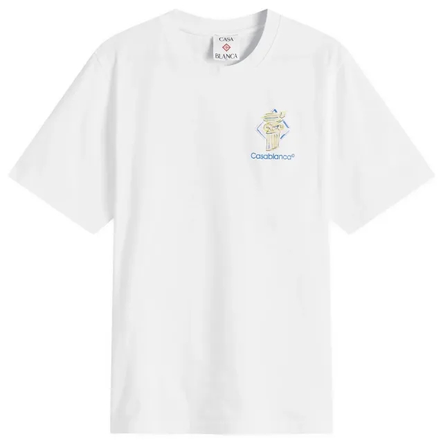 Casablanca Men's Diamond Column T-Shirt White