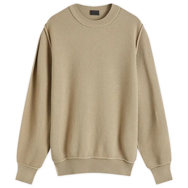 Moncler Men's Cotton Yarn Crew Neck Sweatshirt Beige