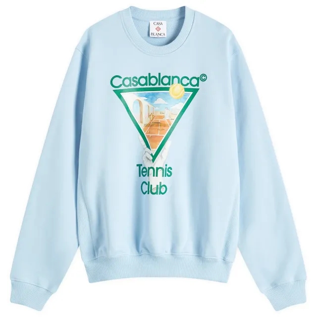 Casablanca Men's Tennis Icon Crew Sweat Blue