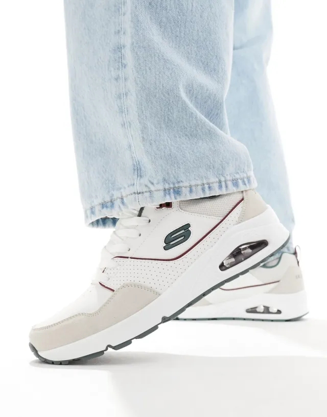 Skechers Men's Uno - Retro One Sneaker in White/Green
