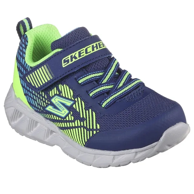 Skechers S-Lights: Magna-Lights - Grux Sneaker in Navy Blue/Lime