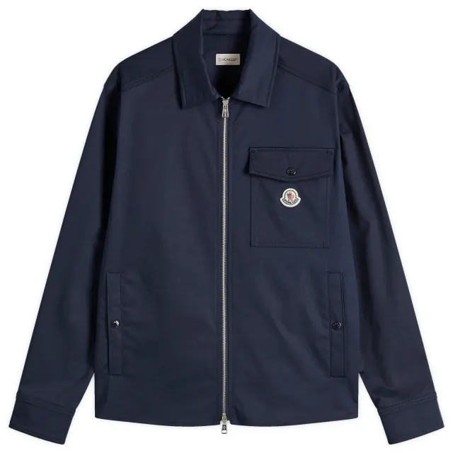 Moncler Men's Gabardine Cotton Comfort Shirt Blue