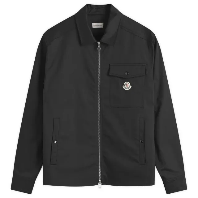 Moncler Men's Gabardine Cotton Comfort Shirt Black
