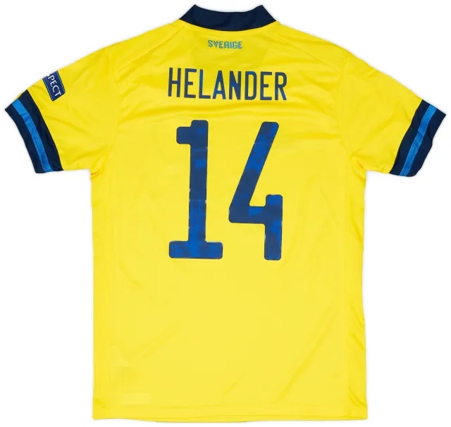 adidas 2021 Sweden Player Issue Nations League Home Shirt Helander #14