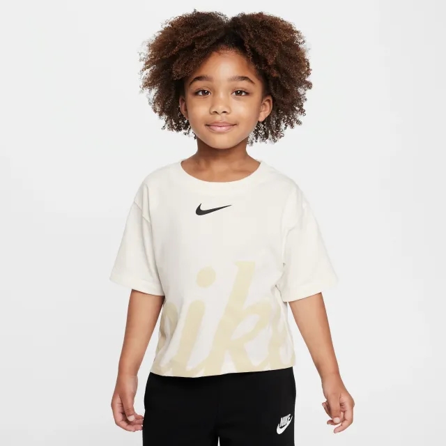 Nike Younger Kids' Cosy Graphic T-Shirt - White - Cotton