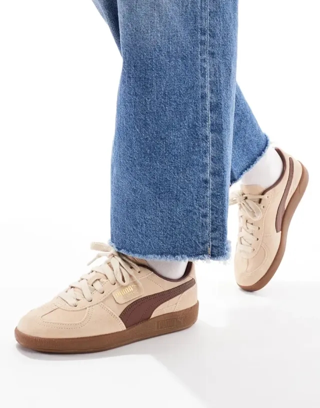 Puma Palermo Trainers In Light Brown