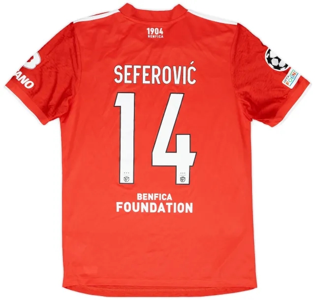 adidas 2021-22 Benfica Match Issue Champions League Home Shirt Seferovic #14