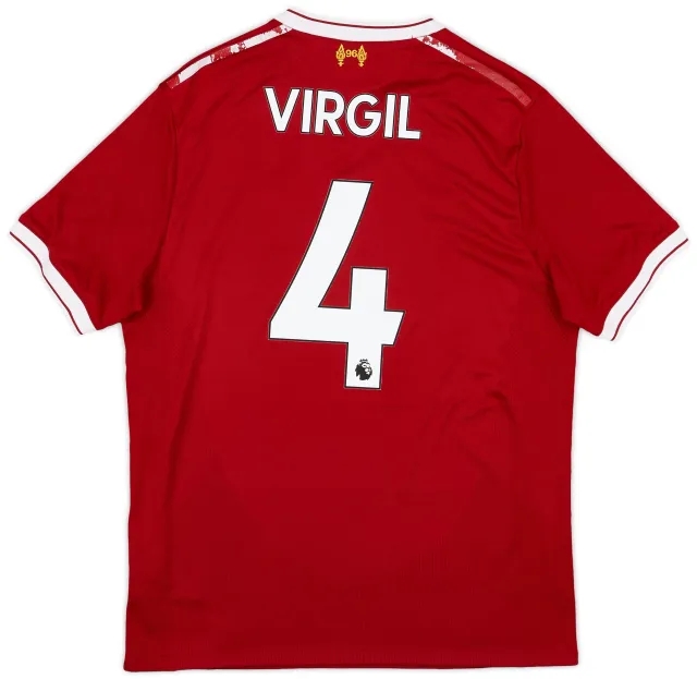 NewBalance 2017-18 Liverpool 125 Years Home Shirt Virgil #4 - 5/10 - (M)
