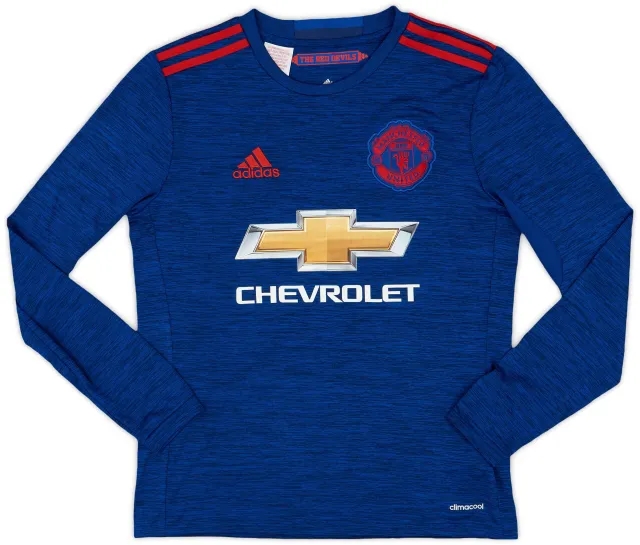 adidas 2016-17 Manchester United Away L/S Shirt - 9/10 - (L.Boys)